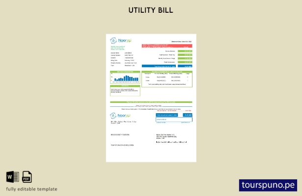 lista para imprimir plantilla de factura de servicios públicos de UAE Noor Life 